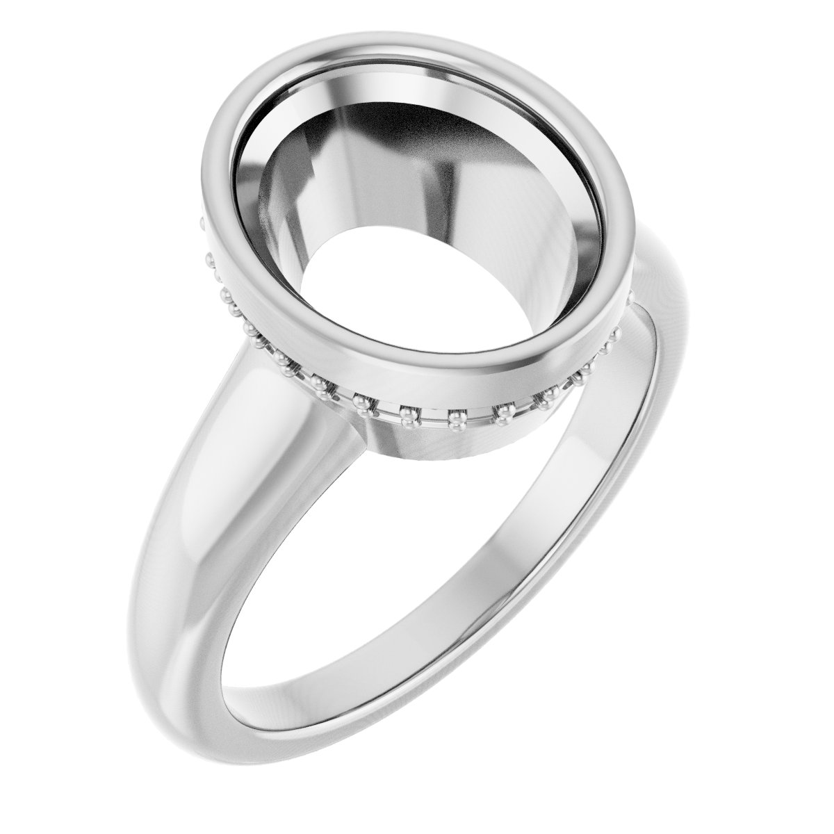 Bezel-Set Hidden Halo-Style Engagement Ring