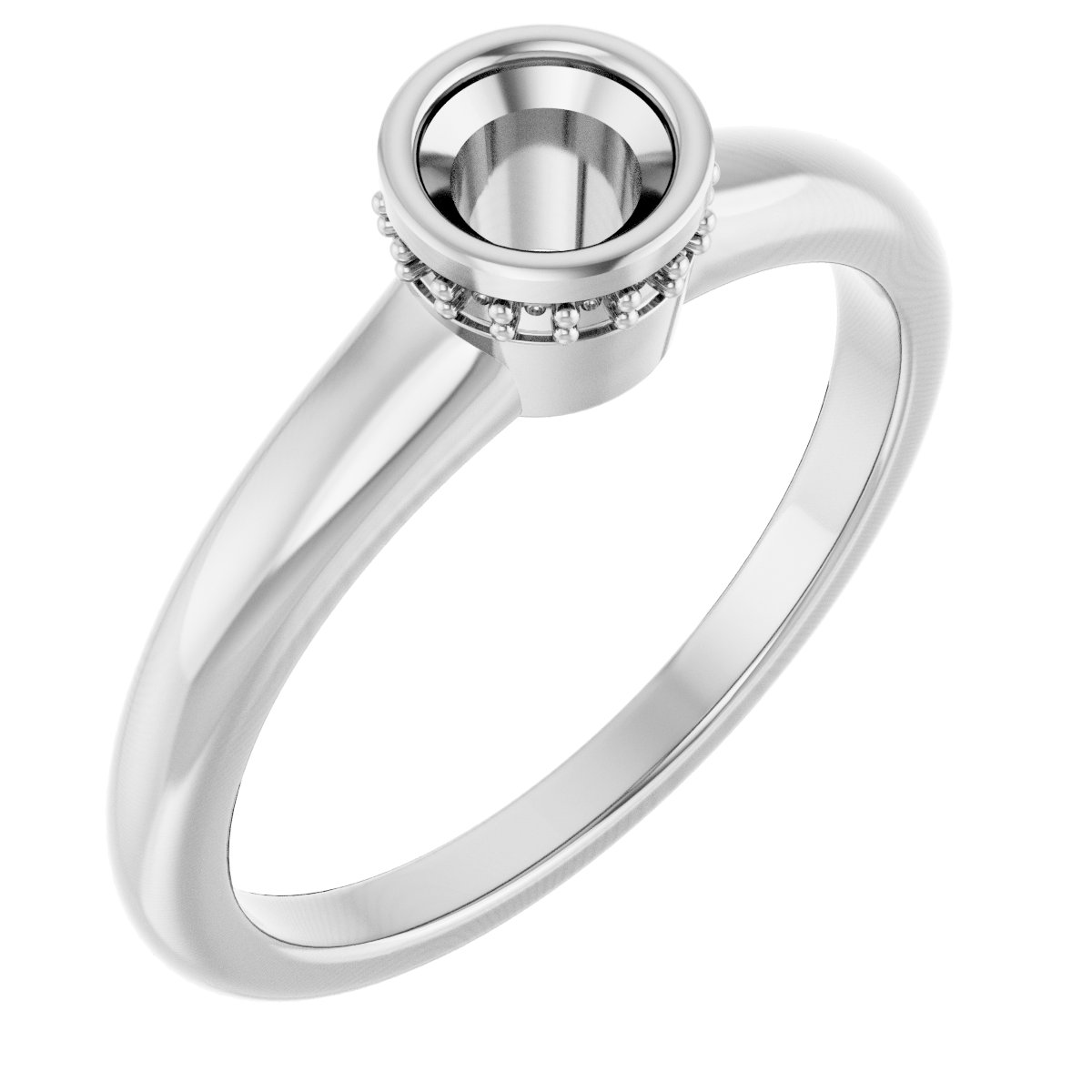 Bezel-Set Hidden Halo-Style Engagement Ring