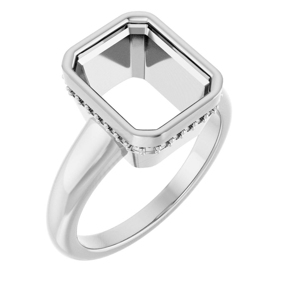 Bezel-Set Hidden Halo-Style Engagement Ring
