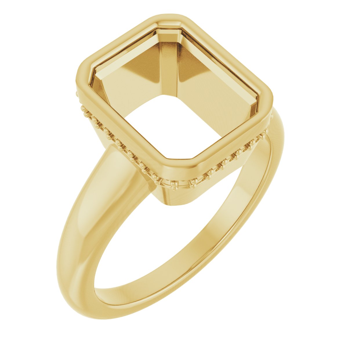 Bezel-Set Hidden Halo-Style Engagement Ring