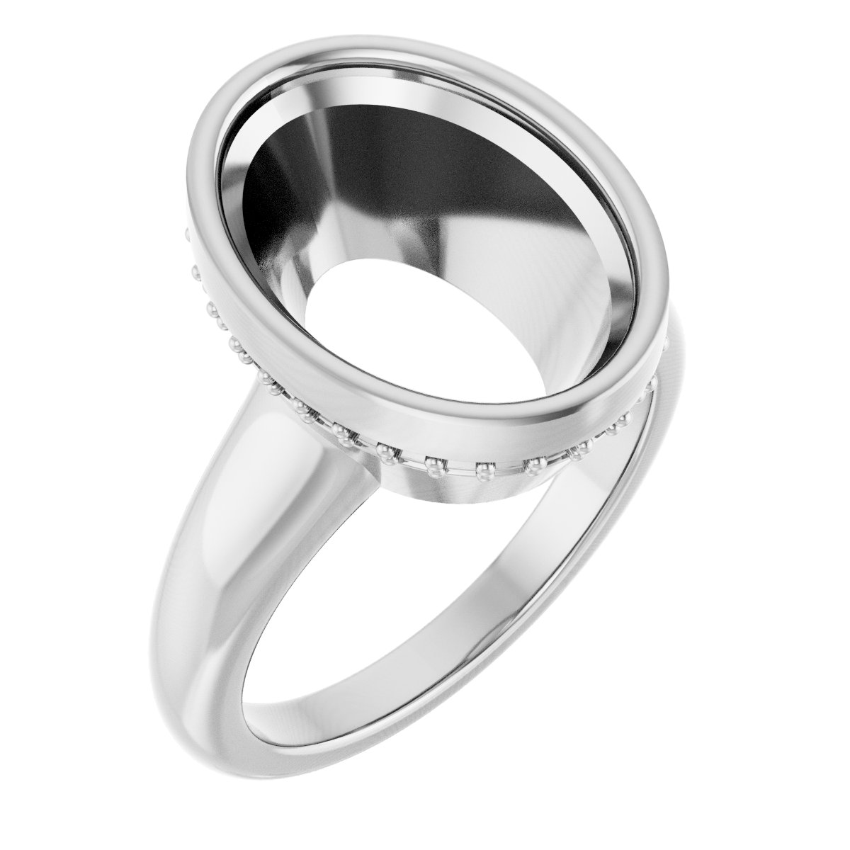 Bezel-Set Hidden Halo-Style Engagement Ring