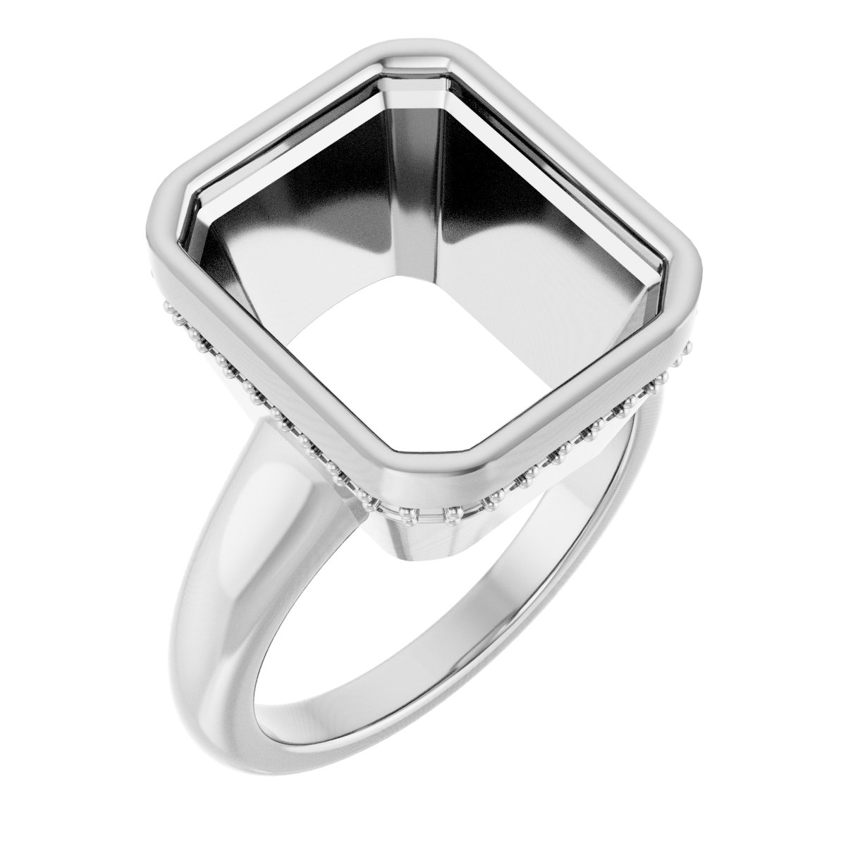 Bezel-Set Hidden Halo-Style Engagement Ring