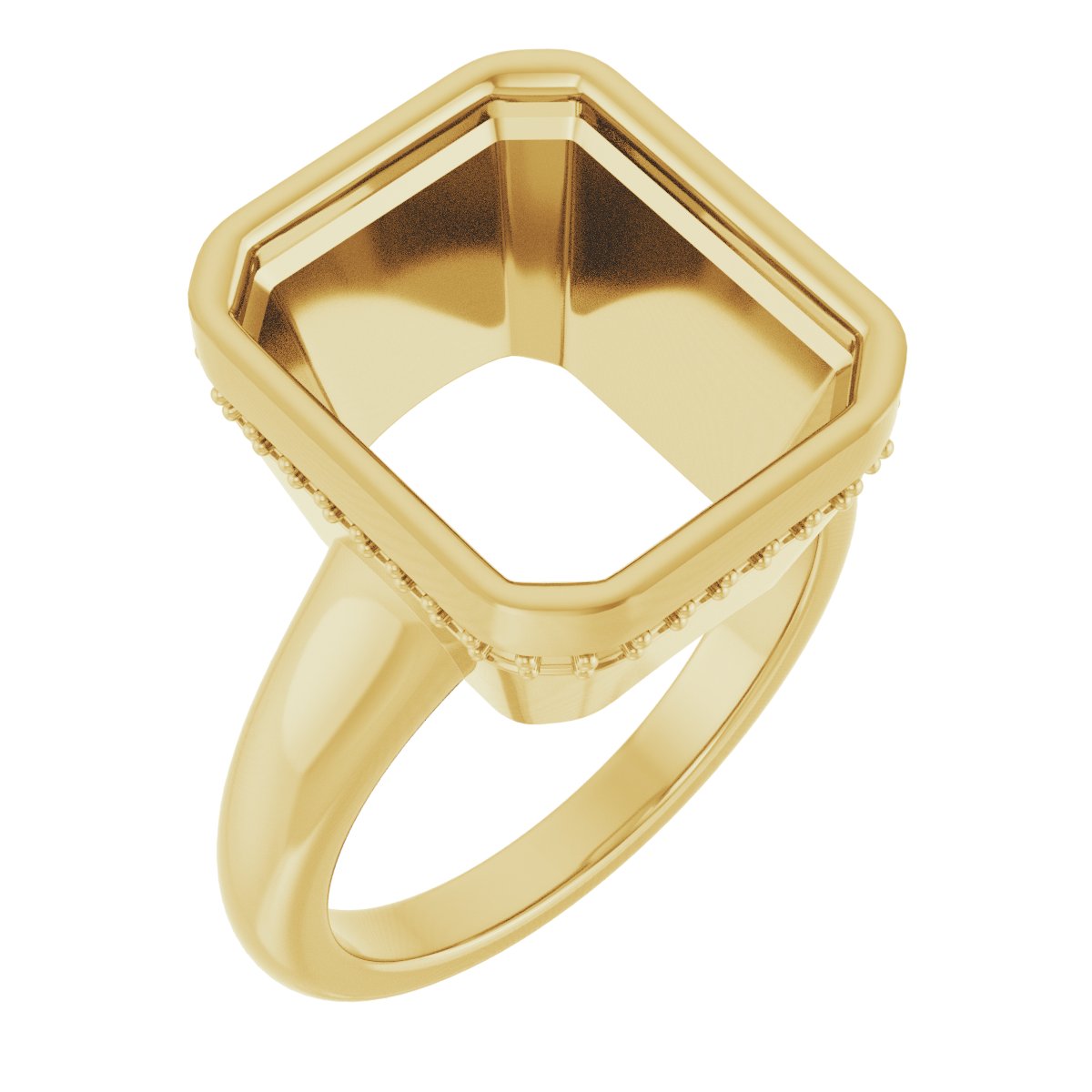 Bezel-Set Hidden Halo-Style Engagement Ring