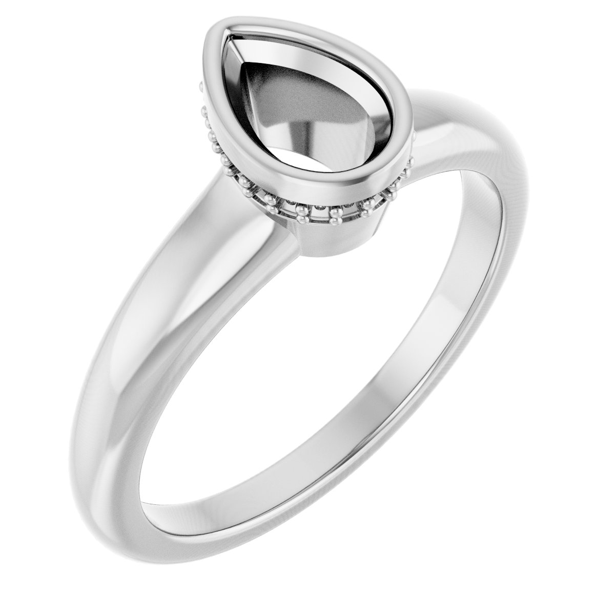 Bezel-Set Hidden Halo-Style Engagement Ring