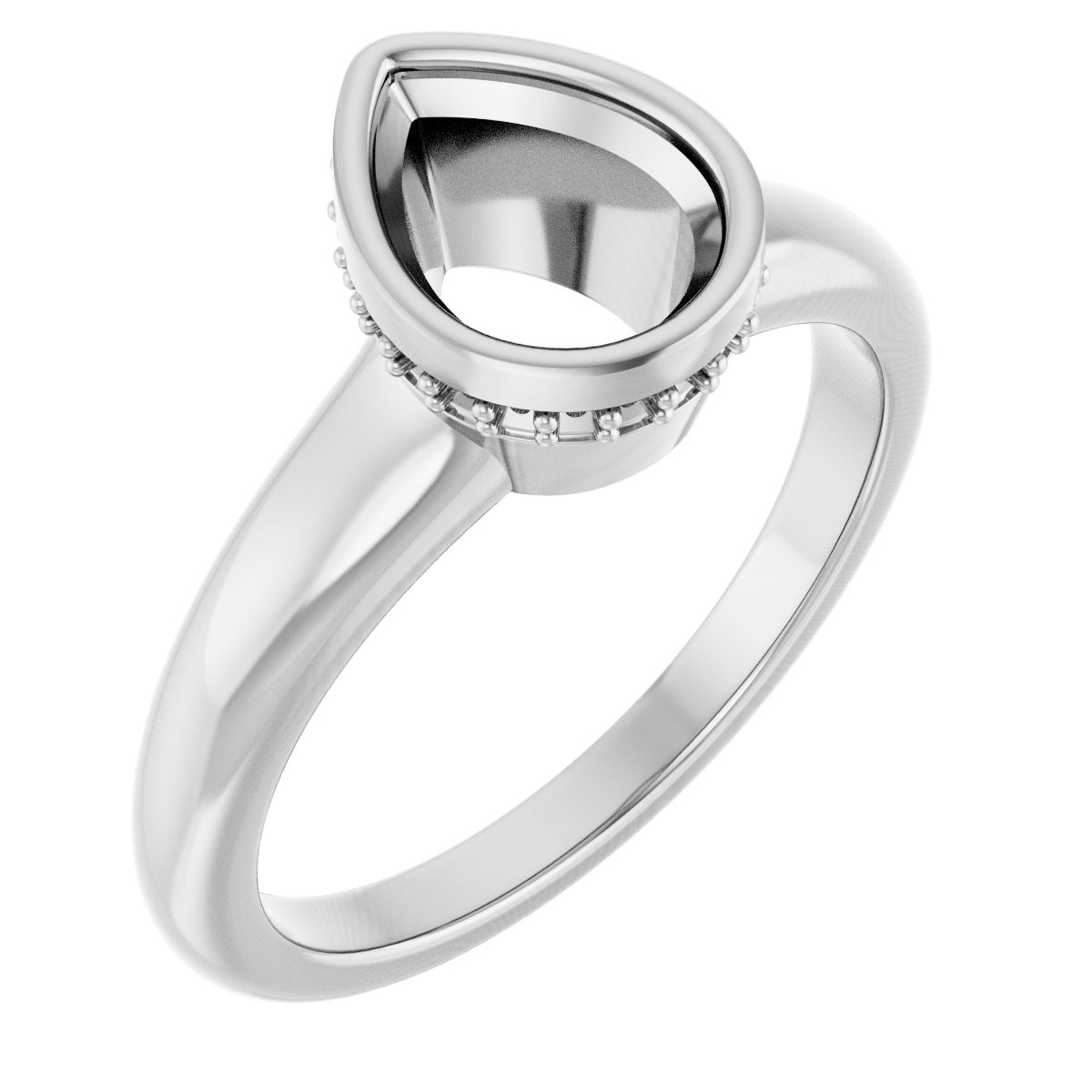 Bezel-Set Hidden Halo-Style Engagement Ring