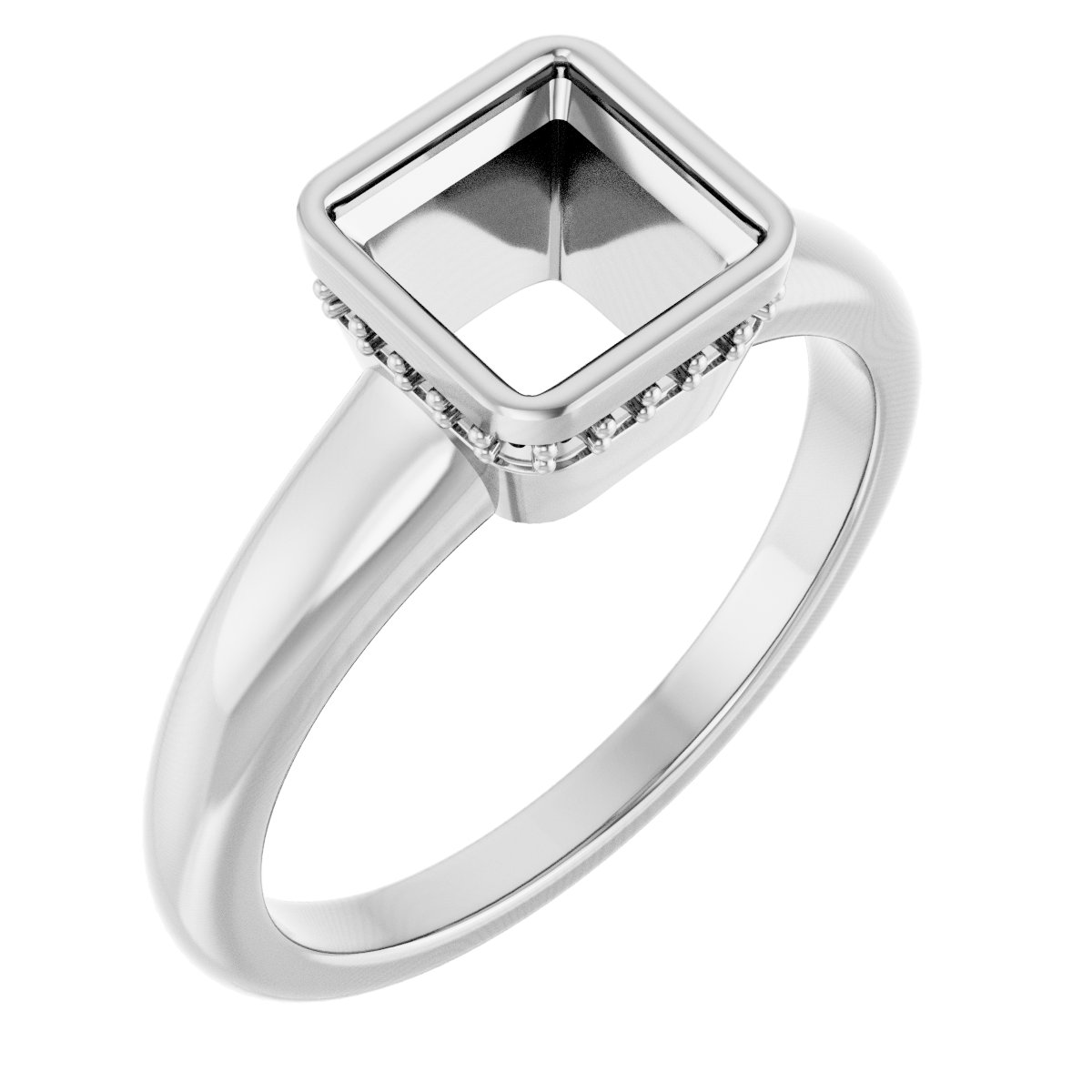 Bezel-Set Hidden Halo-Style Engagement Ring