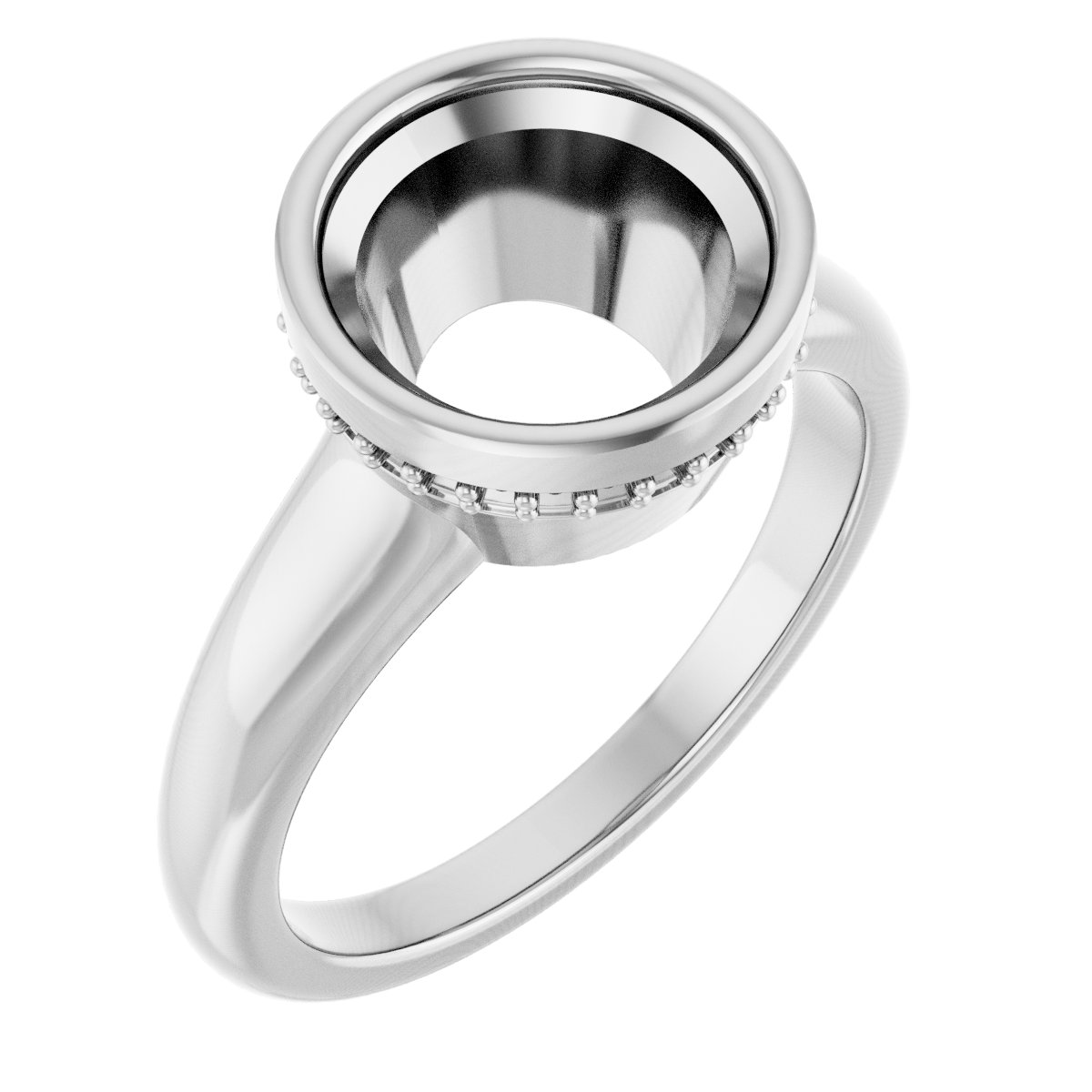 Bezel-Set Hidden Halo-Style Engagement Ring