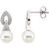Freshwater Cultured Pearl and Diamond Earrings Ref. 1848823
