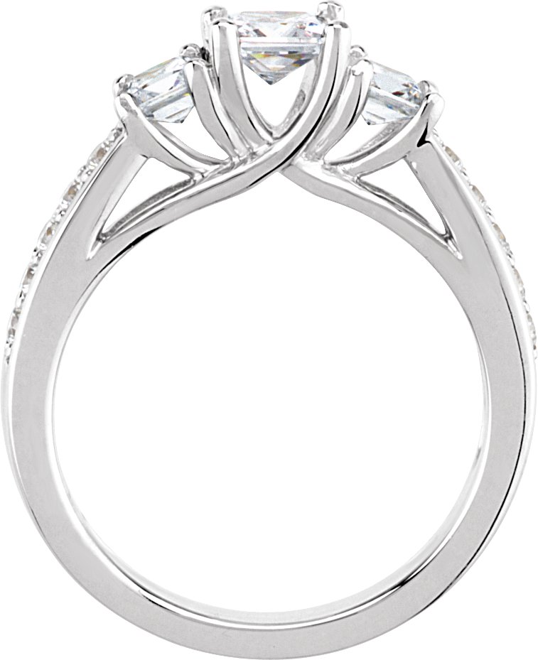 14K White 7/8 CTW Natural Diamond Engagement Ring -2