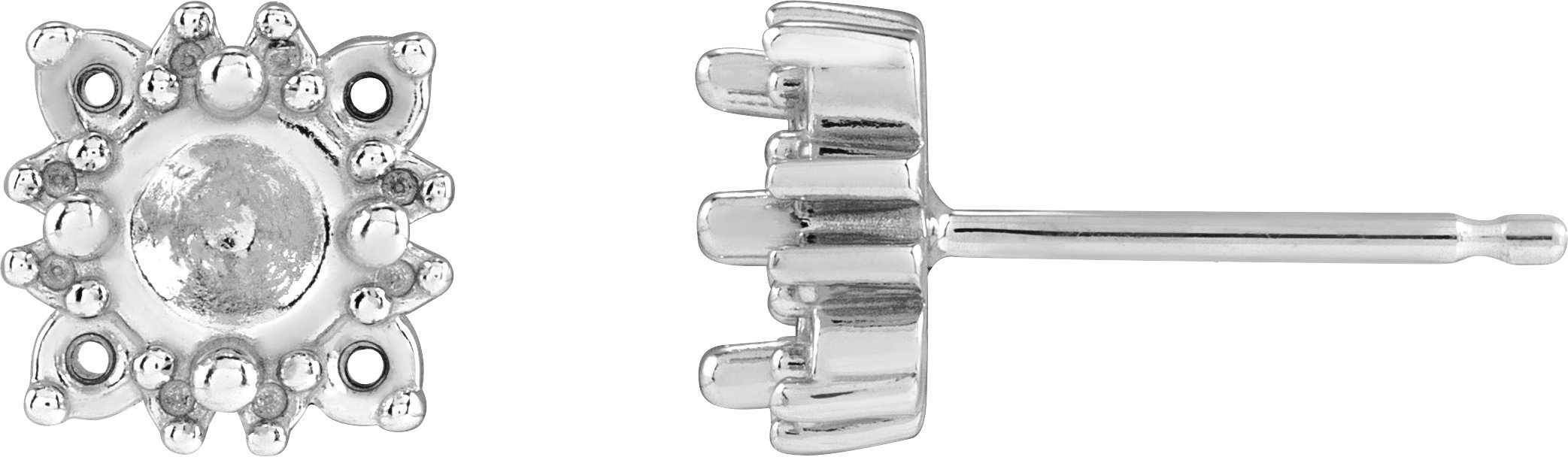 Round 4-Prong Halo-Style Earrings