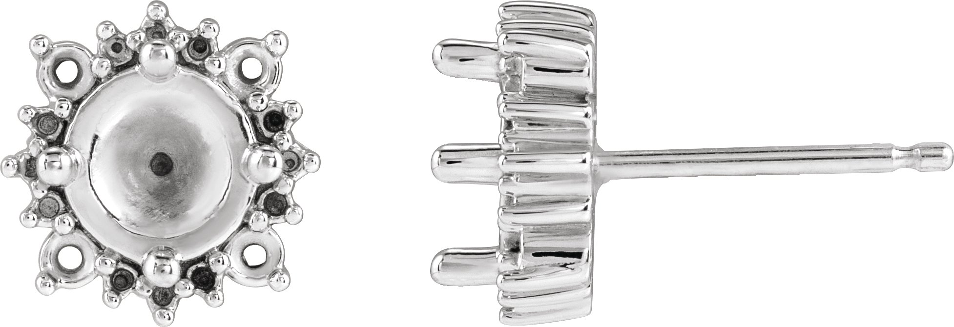 Round 4-Prong Halo-Style Earrings