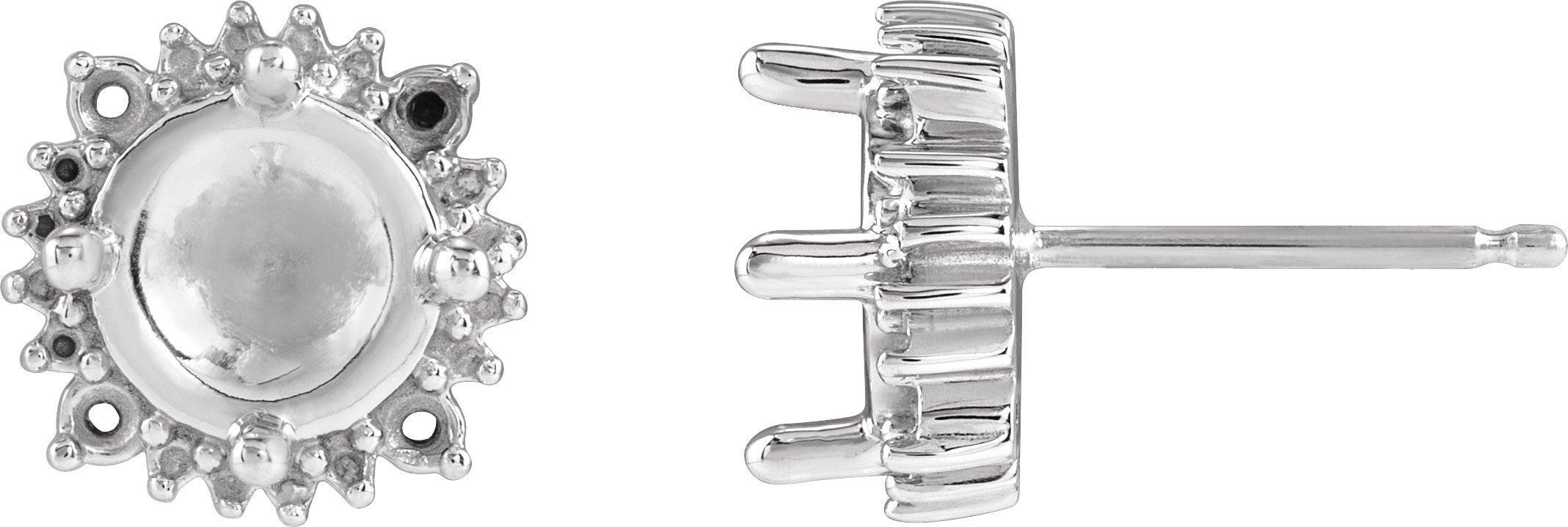 Round 4-Prong Halo-Style Earrings
