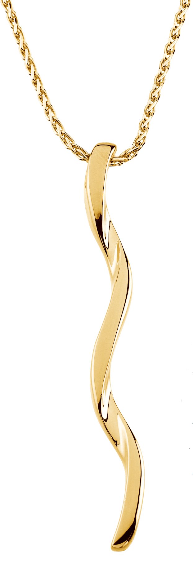 Twisted Bar Necklace – 14K Yellow Gold