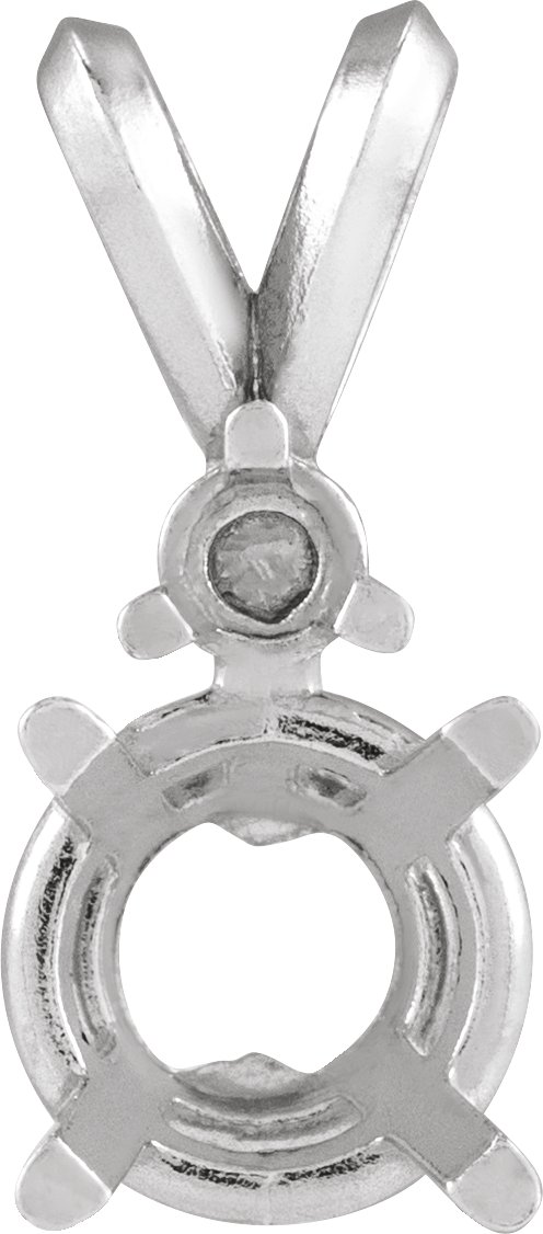 Round 4-Prong Accented Pendant
