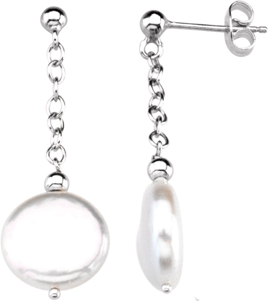 Gemstone Fashion | Coin Pearl Earrings