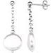 Sterling Silver Cultured White Freshwater Coin Pearl Earrings
