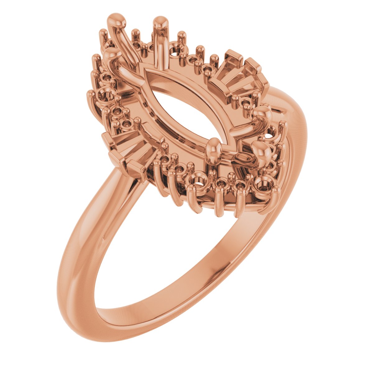 Marquise Halo-Style Engagement Ring Mounting