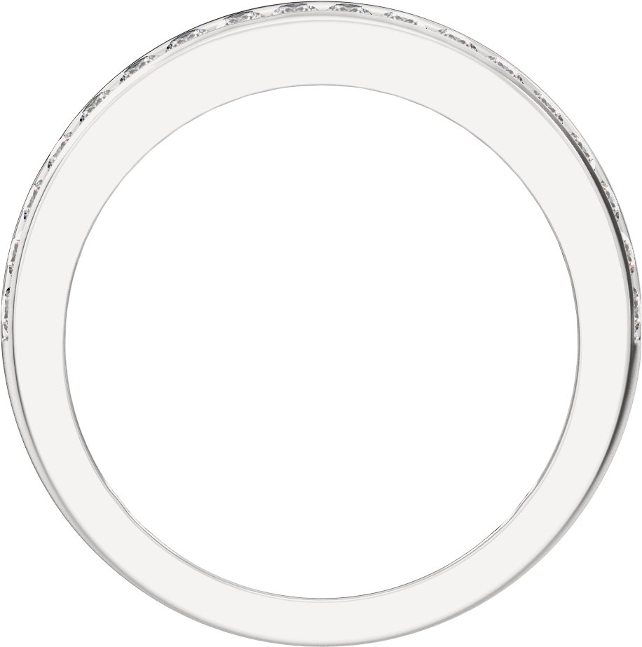 Alternative view of 3/4 CTW Natural Diamond Half Round Accented Tapered Band – 14K White Gold