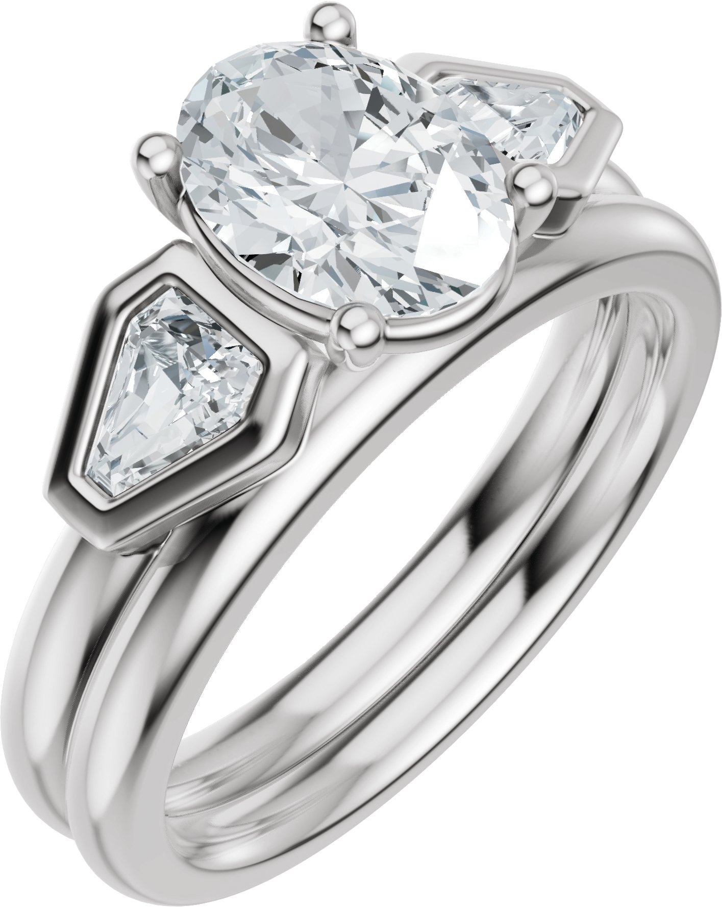 14K White Gold 8x6 mm Oval 5/8 CTW Lab-Grown Diamond Semi_Set Engagement Ring