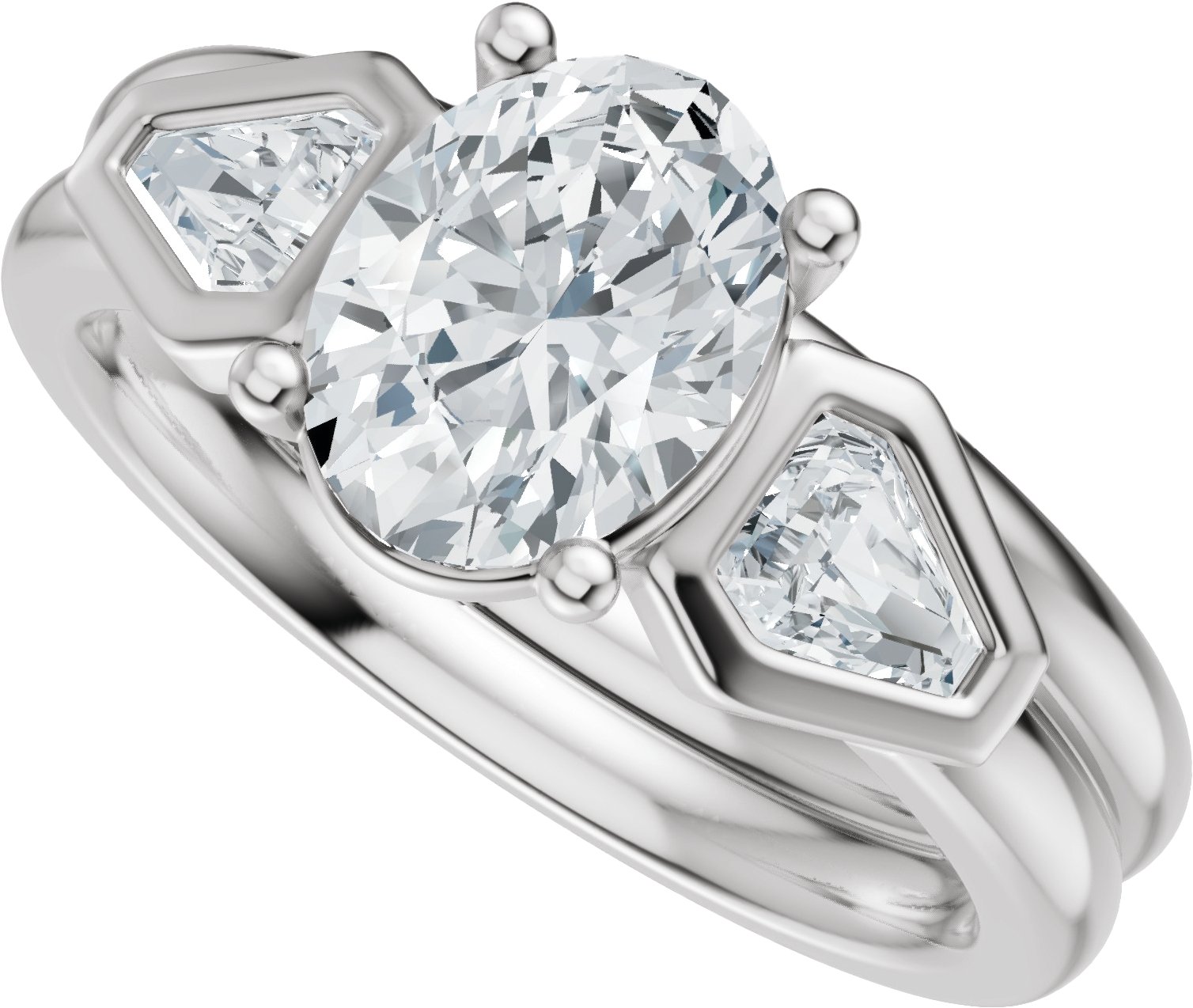 14K White Gold 8x6 mm Oval 5/8 CTW Lab-Grown Diamond Semi_Set Engagement Ring