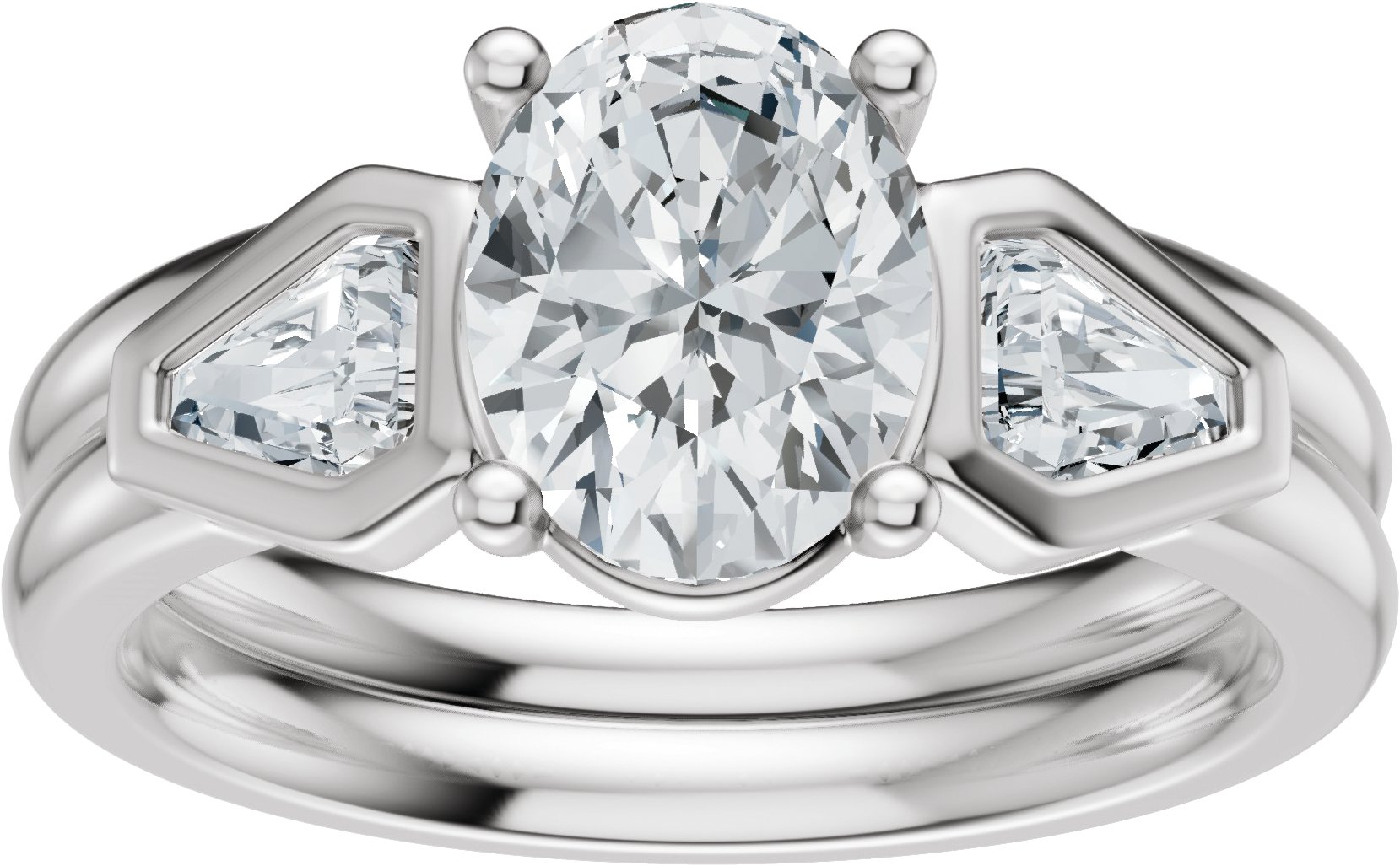 14K White Gold 8x6 mm Oval 5/8 CTW Lab-Grown Diamond Semi_Set Engagement Ring
