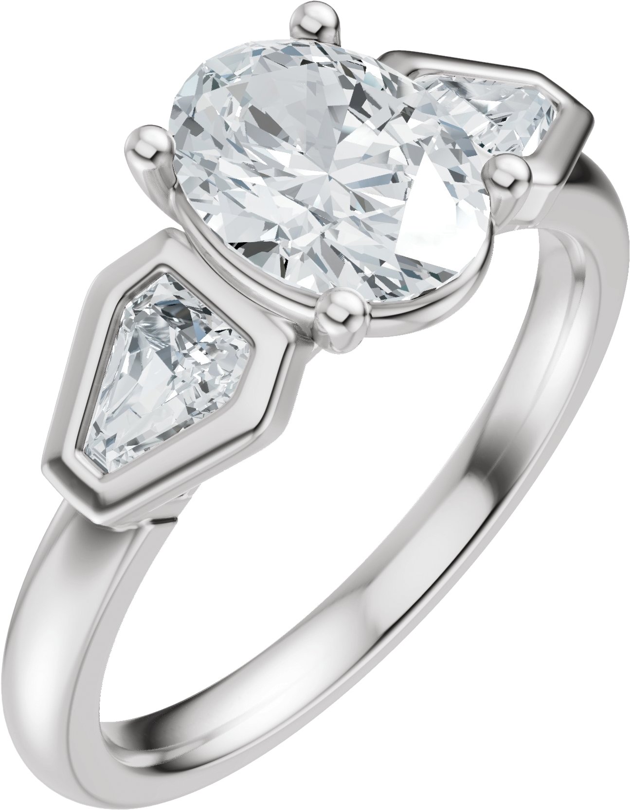 14K White Gold 8x6 mm Oval 5/8 CTW Lab-Grown Diamond Semi_Set Engagement Ring
