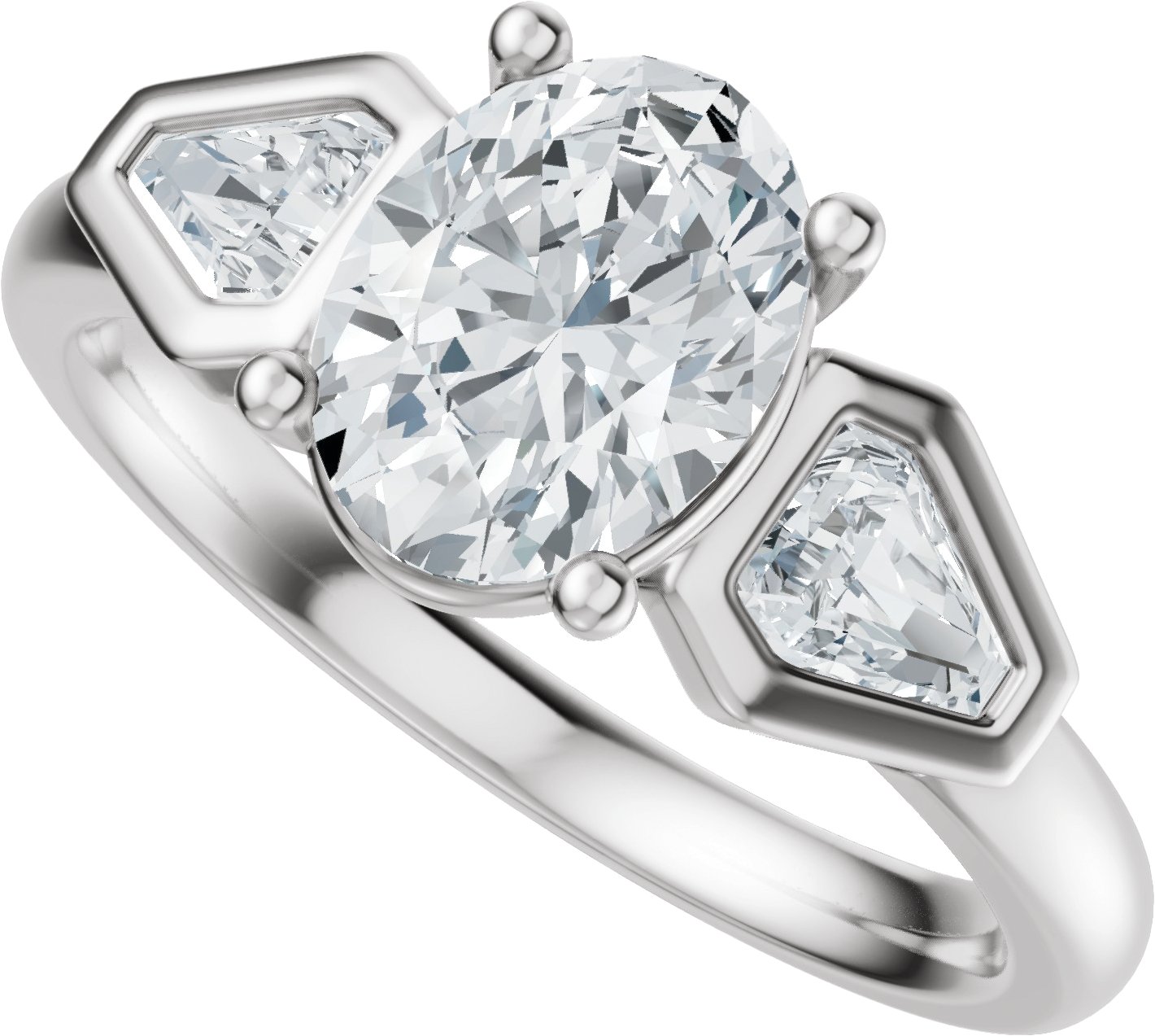 14K White Gold 8x6 mm Oval 5/8 CTW Lab-Grown Diamond Semi_Set Engagement Ring