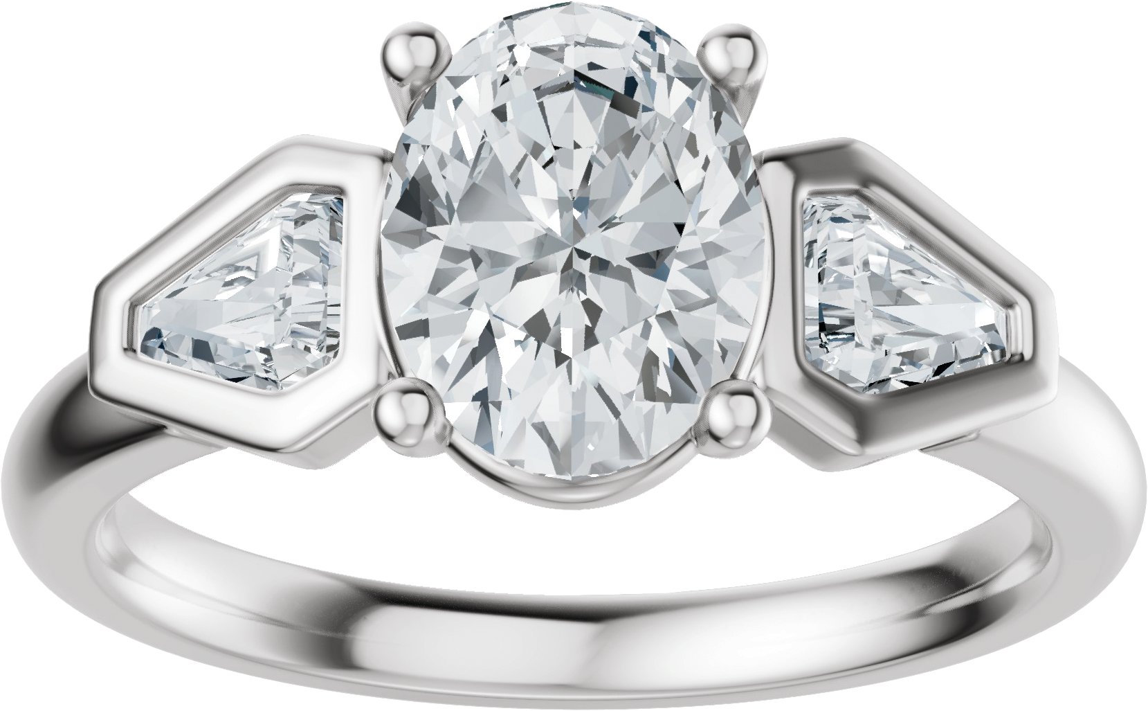 14K White Gold 8x6 mm Oval 5/8 CTW Lab-Grown Diamond Semi_Set Engagement Ring