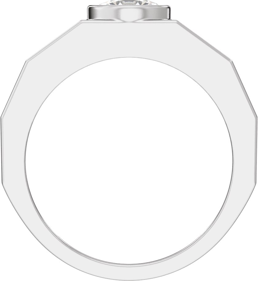 Alternative view of 1 CTW Lab Grown Diamond Solitaire Tapered Band – 14K White Gold