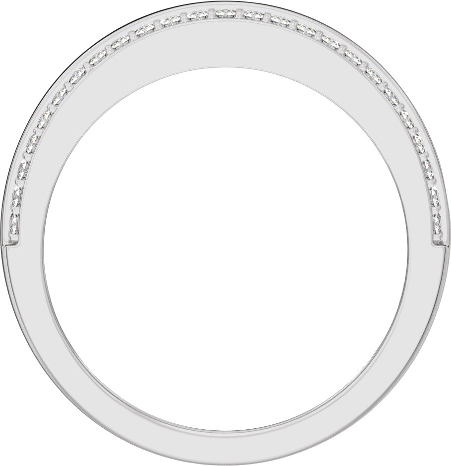 Alternative view of 1/2 CTW Natural Diamond Half Round Accented Tapered Band – 14K White Gold