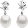 Paspaley Cultered Pearl and Diamond Earrings 11mm 1.25 CTW Ref 421578