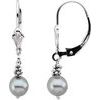 Gray Freshwater Cultured Pearl Earrings 5.5 to 6mm Ref 280143