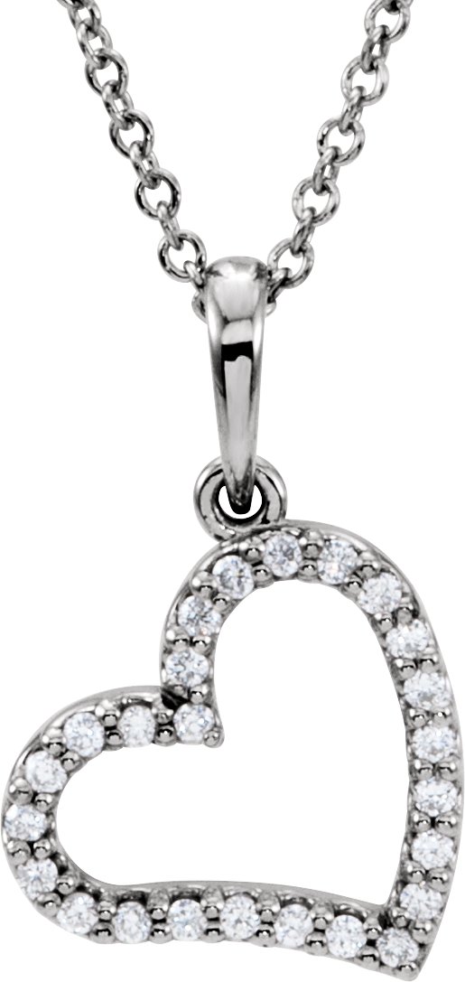 14K White 1/10 CTW Natural Diamond 16 Necklace