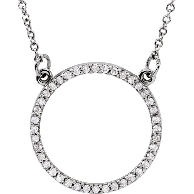 14K White 1/6 CTW Diamond 16" Necklace