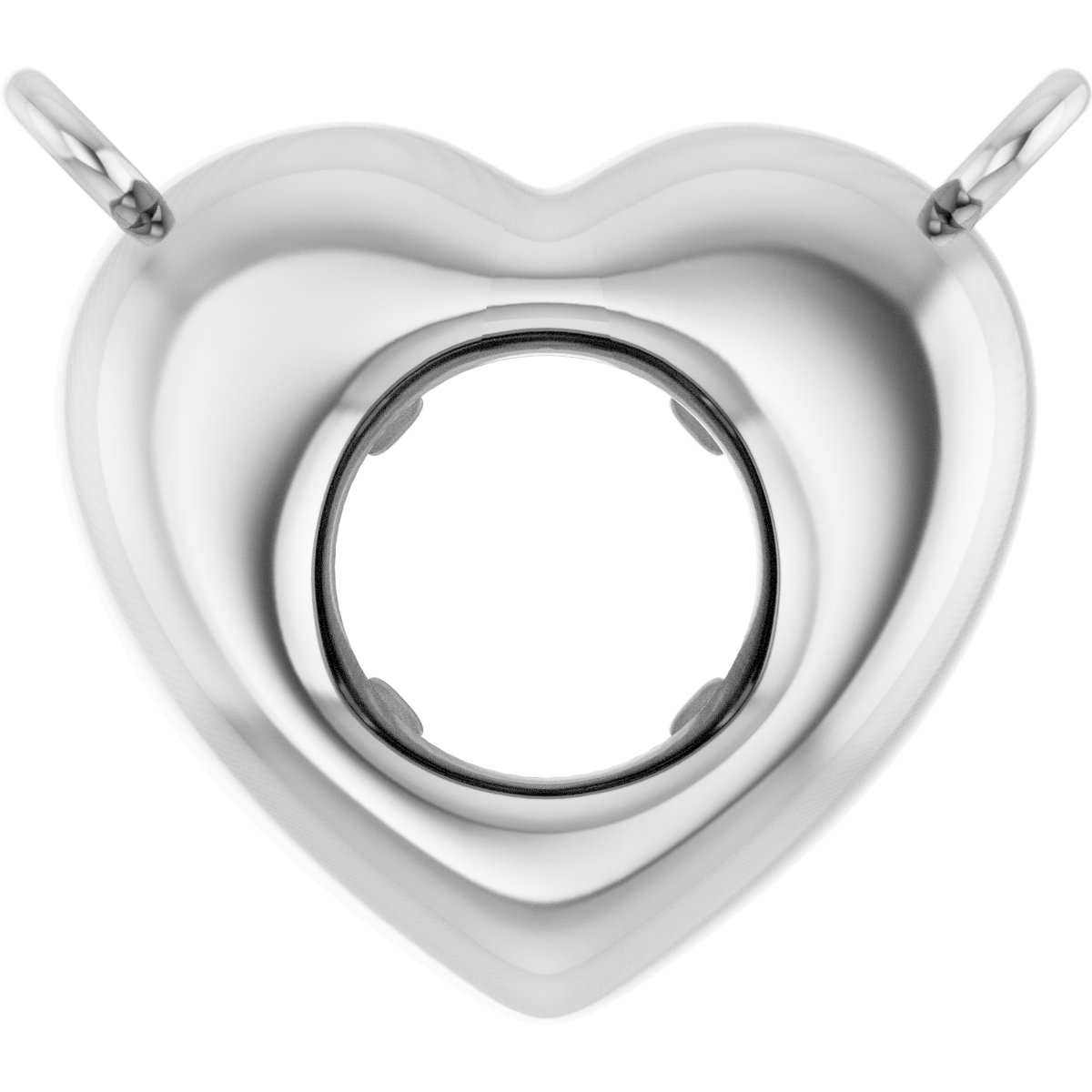 Solitaire Heart Necklace Center