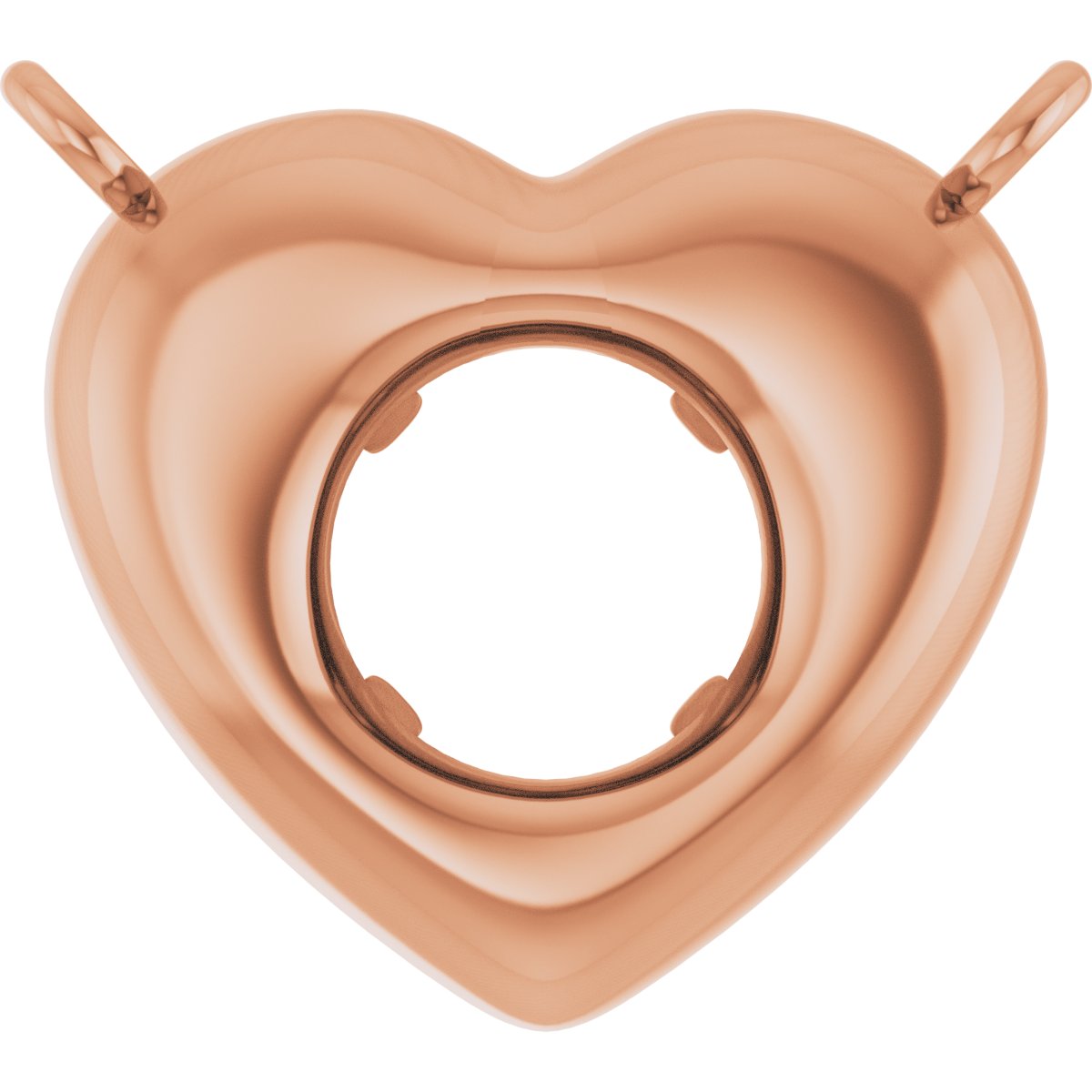 Solitaire Heart Necklace Center