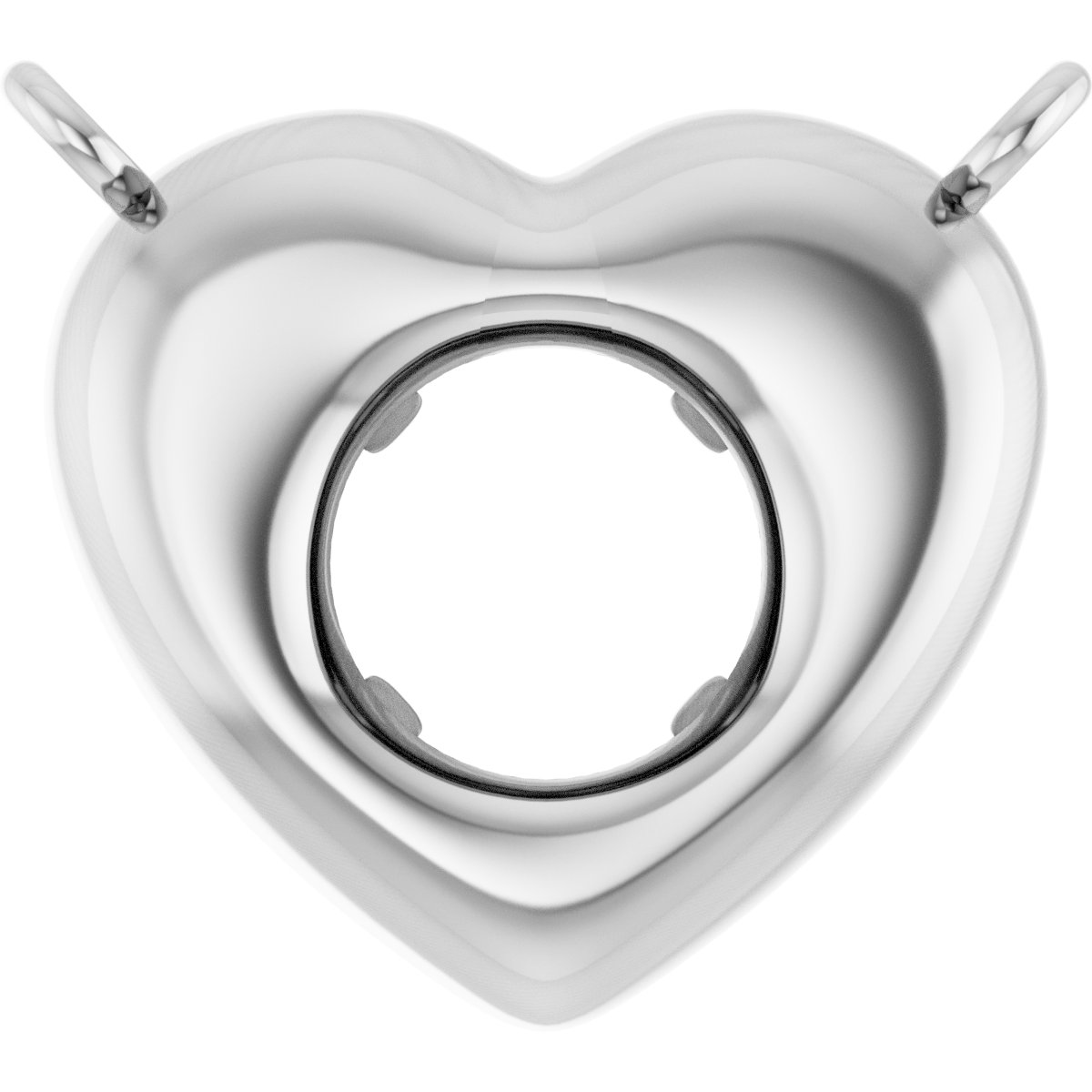 Solitaire Heart Necklace Center
