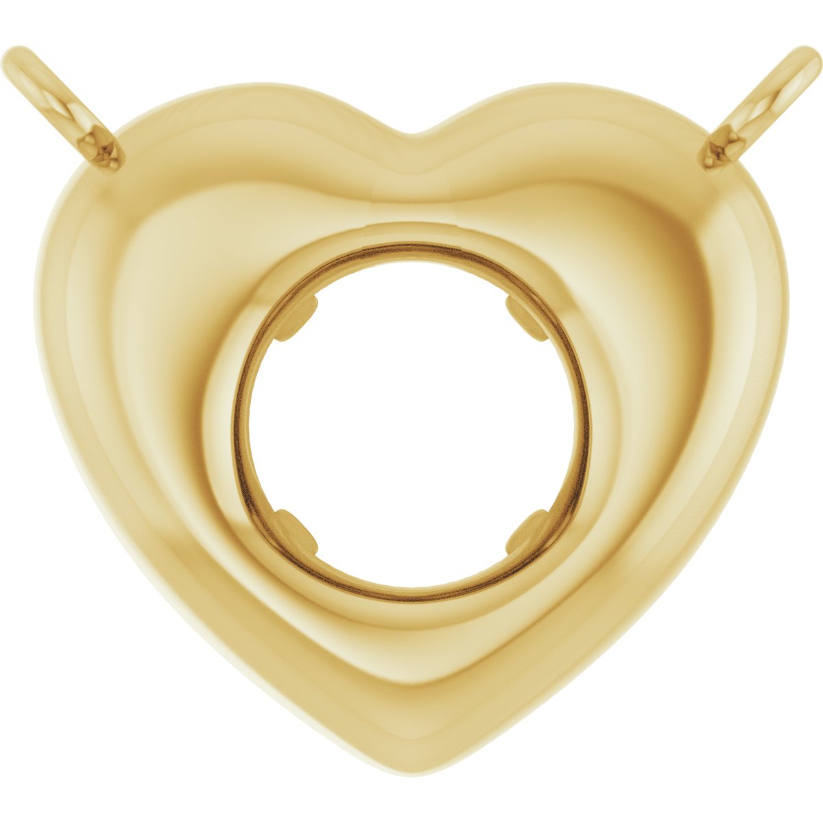 Solitaire Heart Necklace Center