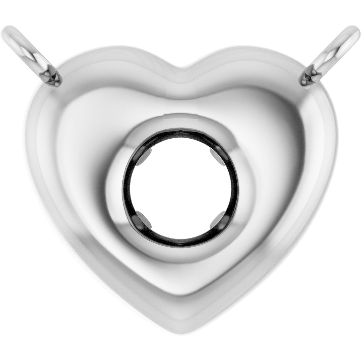 Solitaire Heart Necklace Center