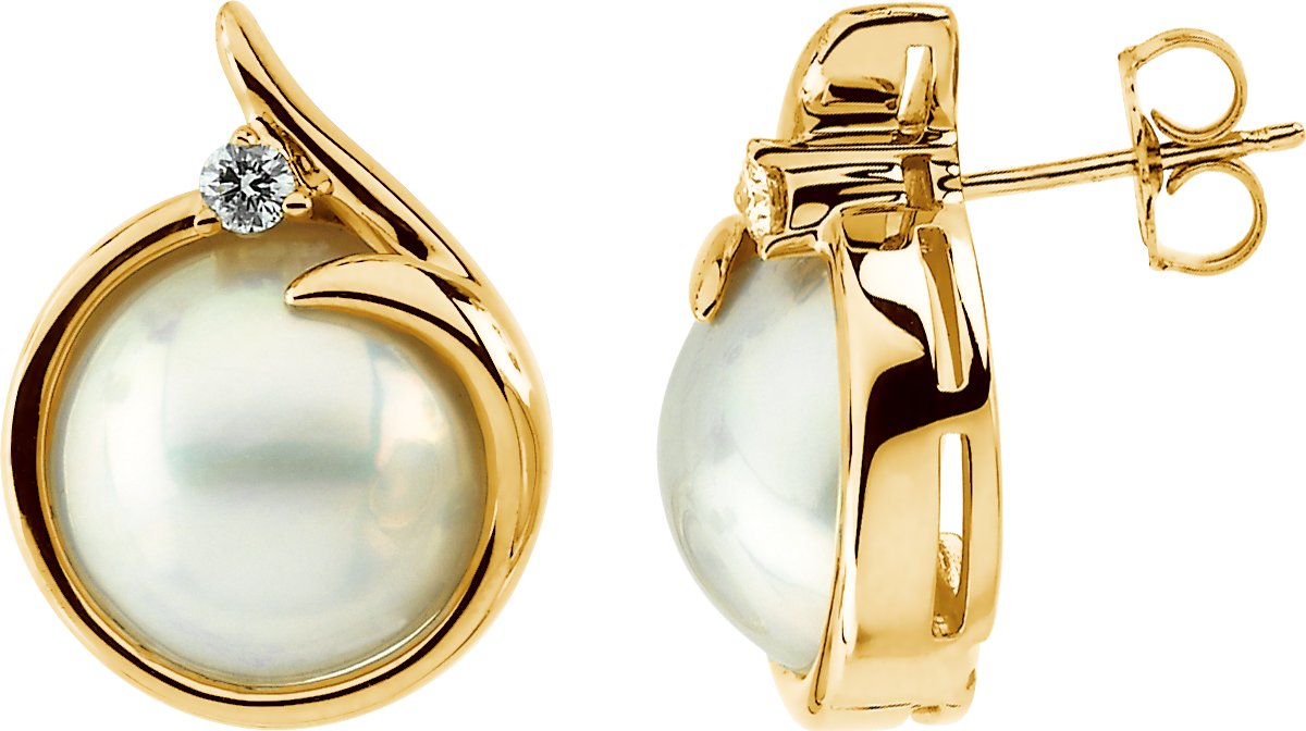 Mabé Cultured Pearl and Diamond Earrings Ref. 1935341
