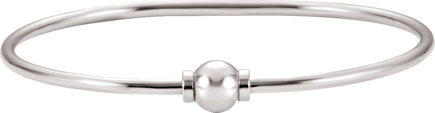 Sterling Silver 8 mm Ball Bangle 7" Bracelet
