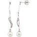 14K White Freshwater Cultured Pearl & .07 CTW Diamond Earrings
