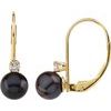 14K Yellow Akoya Cultured Pearl and .10 CTW Diamond Lever Back Earrings Ref. 1866327