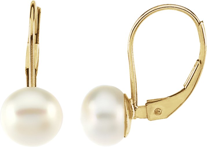 Lever Back Earrings 7 to 7.5mm Pearls Ref 836795