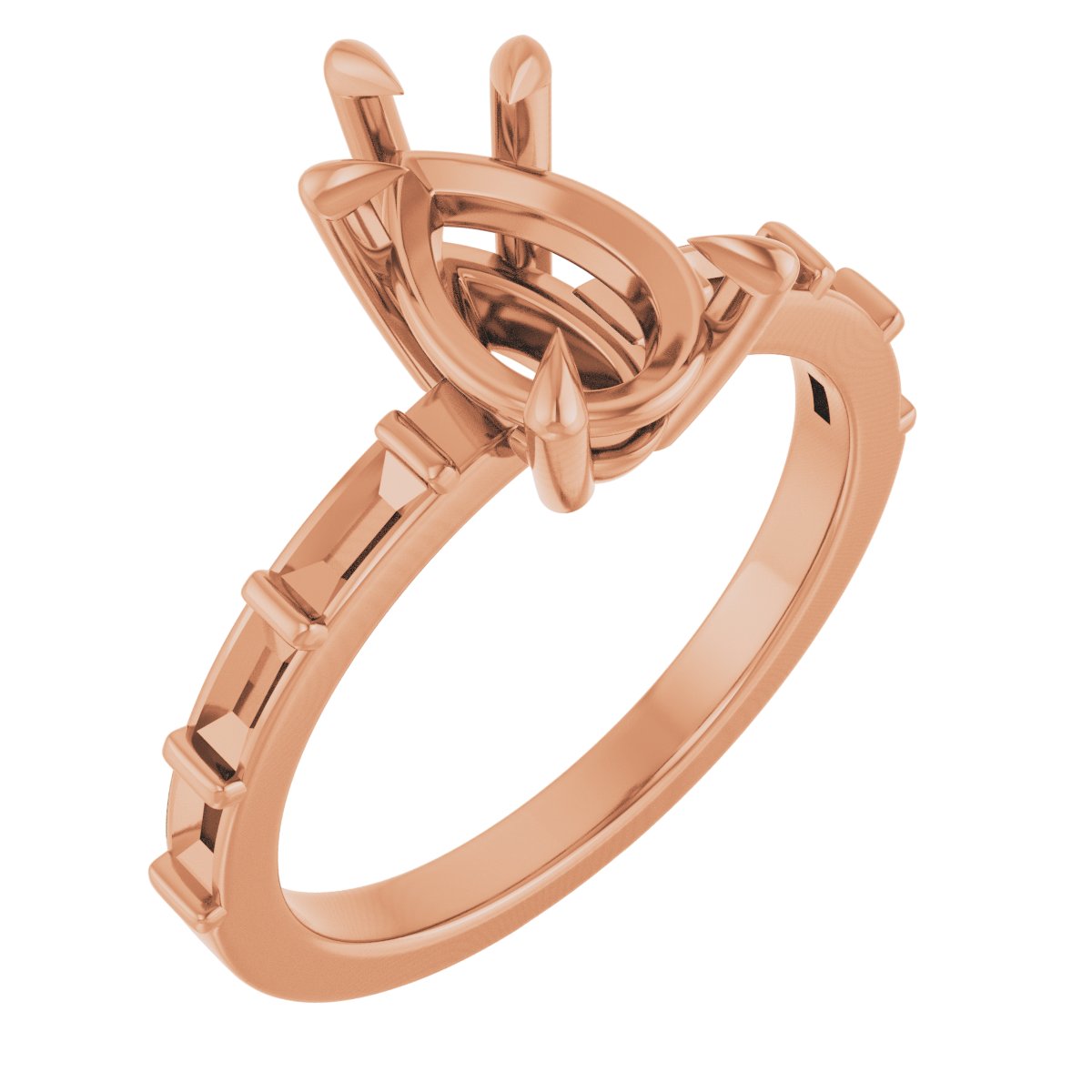 Claw-Prong Accented Engagement Ring