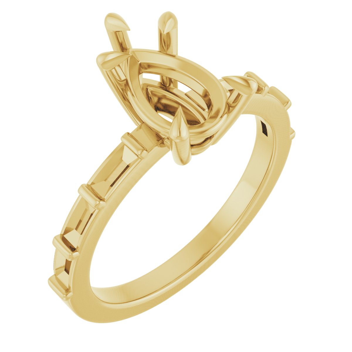 Claw-Prong Accented Engagement Ring