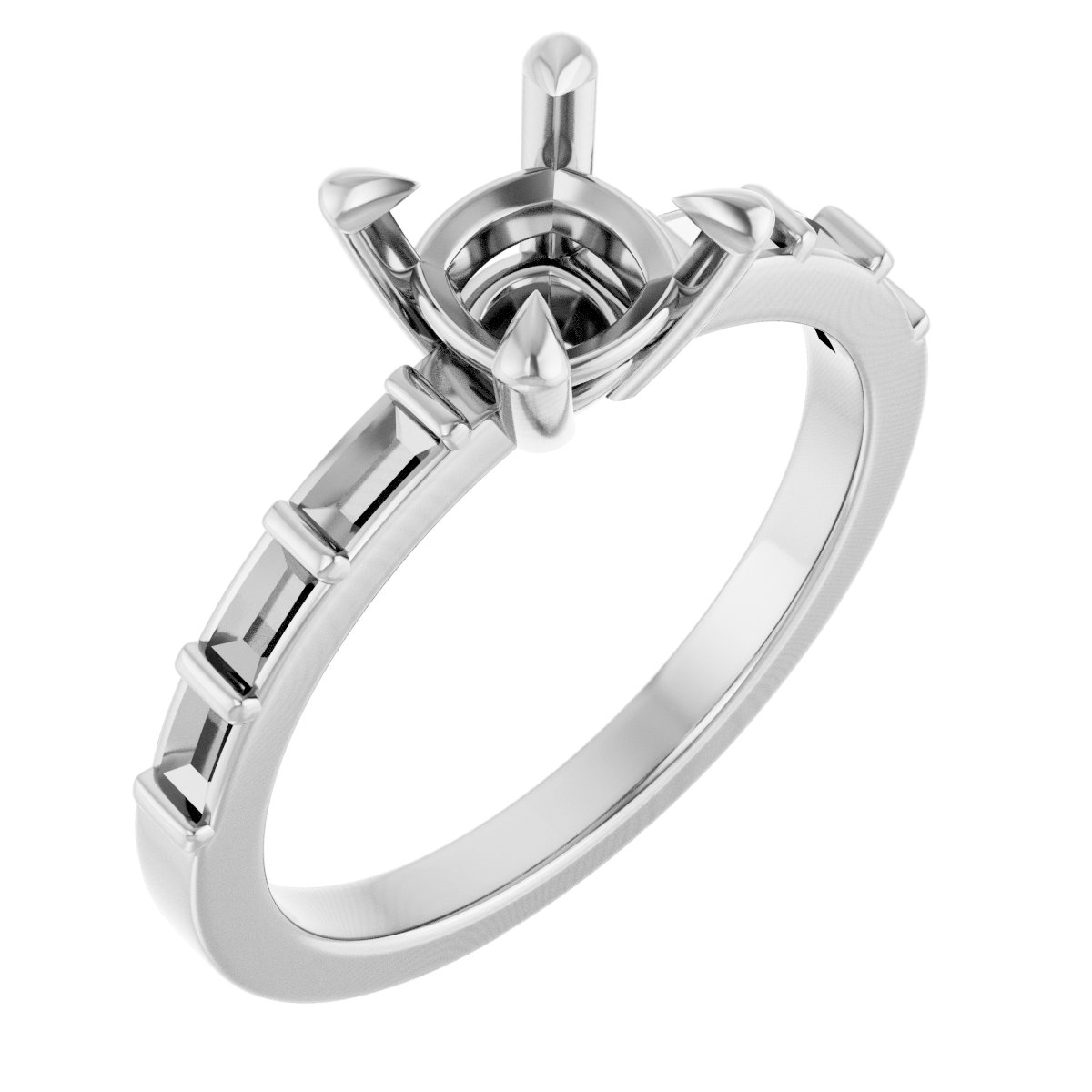 Claw-Prong Accented Engagement Ring