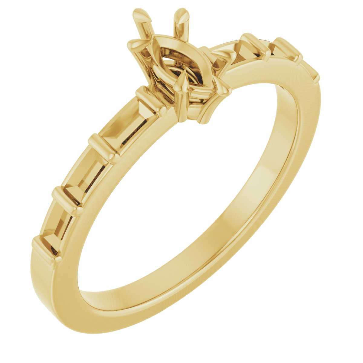 Claw-Prong Accented Engagement Ring