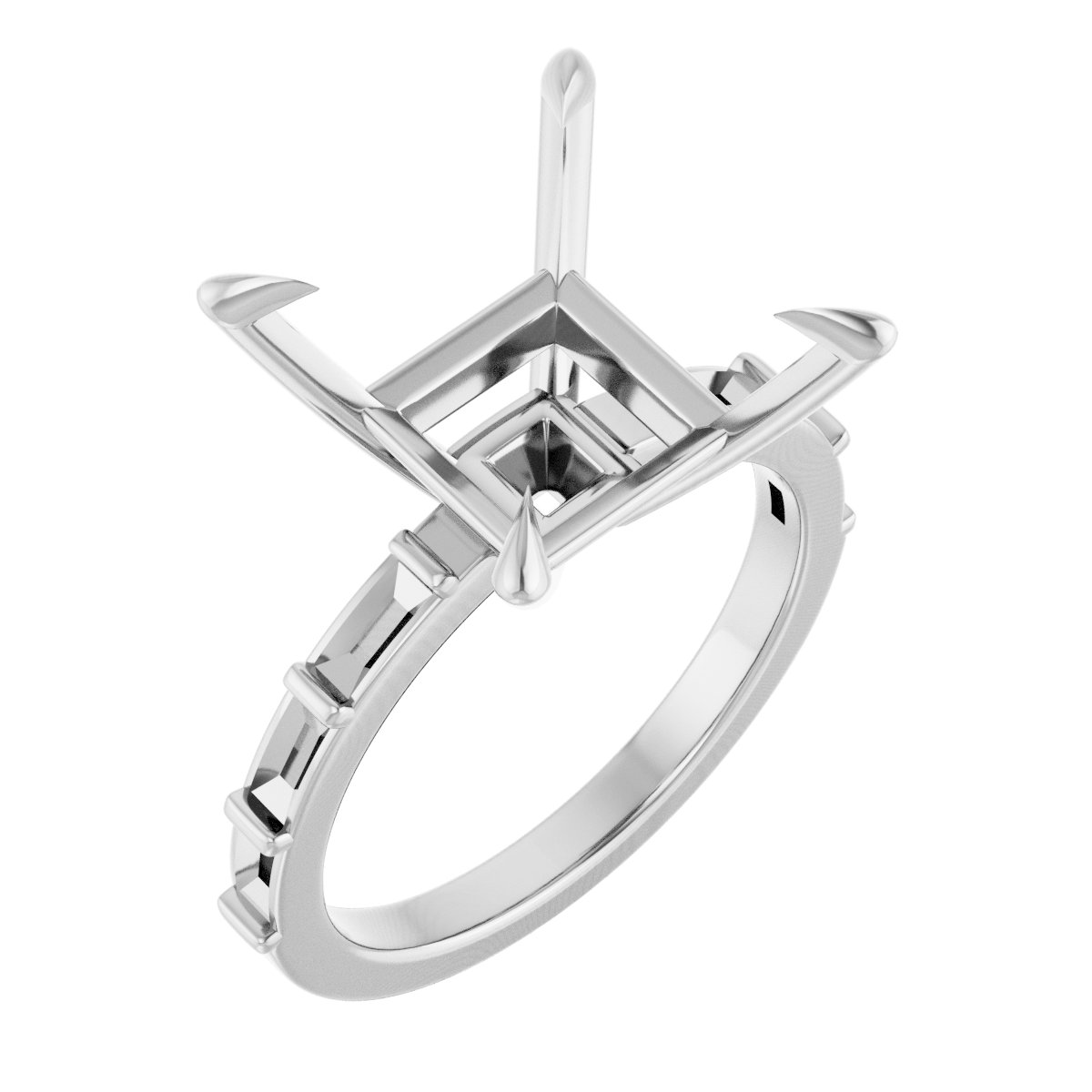 Claw-Prong Accented Engagement Ring