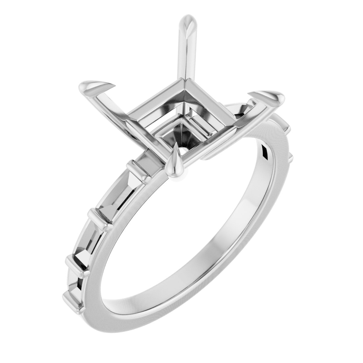 Claw-Prong Accented Engagement Ring